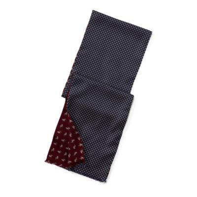 Ralph Lauren Reversible Wool-silk Scarf Navy/wine
