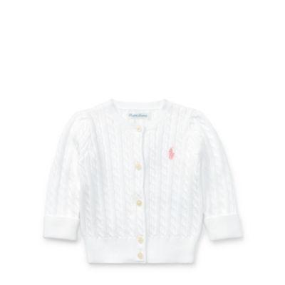 Ralph Lauren Cable-knit Cotton Cardigan White 9m
