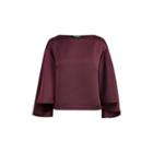 Ralph Lauren Satin Flutter-sleeve Blouse Red Sangria