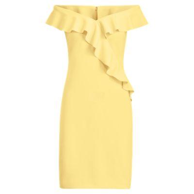 Ralph Lauren Crepe Off-the-shoulder Dress Island Yellow