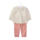 Ralph Lauren Floral Top & Corduroy Pant Set Pink/yellow Multi 6m