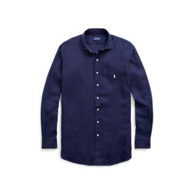 Ralph Lauren Classic Fit Linen Shirt Newport Navy Xl Tall