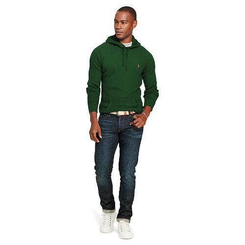 Polo Ralph Lauren Waffle-knit Cotton Hoodie Northwest Pine