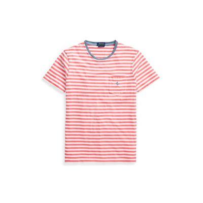 Ralph Lauren Custom Slim Weathered T-shirt Hyannis Red/white