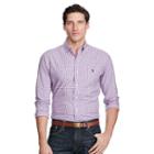 Polo Ralph Lauren Slim Plaid Cotton Poplin Shirt Navy/pink