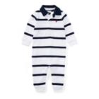 Ralph Lauren Striped Cotton Rugby Coverall White Multi 6m