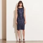 Ralph Lauren Lauren Sequin V-back Sheath Dress Lighthouse Navy