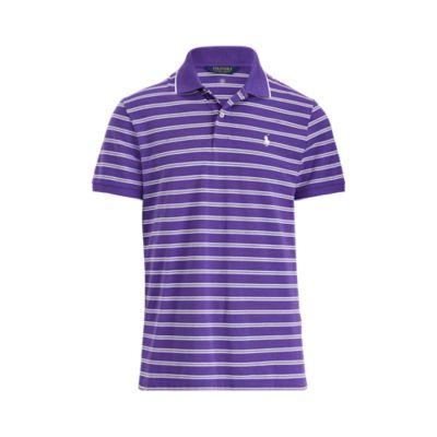Ralph Lauren Custom Slim Performance Polo Purple/white/steel Hthr