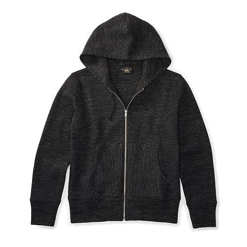 Ralph Lauren Rrl Cotton Full-zip Hoodie Black