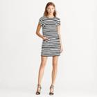 Ralph Lauren Lauren Petite Striped Shift Dress Black-white