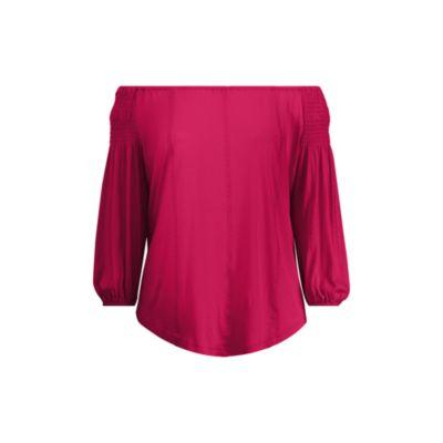 Ralph Lauren Jersey Off-the-shoulder Top Carmine Red