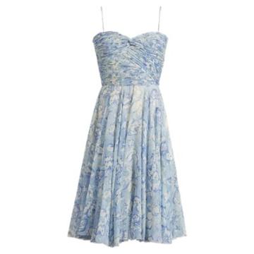 Ralph Lauren Nichola Floral Georgette Dress Blue Multi