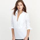 Ralph Lauren Lauren Pleated-front Cotton Tunic White