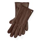 Ralph Lauren Laced Leather Tech Gloves Field Brown