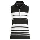 Ralph Lauren Striped Jersey Sleeveless Top Polo Black/ Pure White