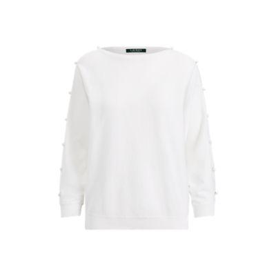 Ralph Lauren Button-sleeve Cotton Top White