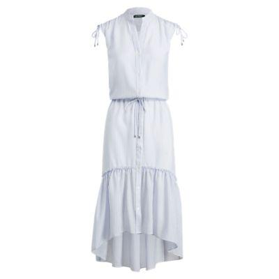 Ralph Lauren Button-down Drawstring Dress Blue/white