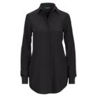 Ralph Lauren Silk Crepe Button-down Shirt Polo Black