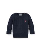 Ralph Lauren Cable-knit Cotton Sweater Hunter Navy 3m