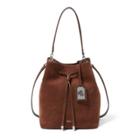 Ralph Lauren Suede Debby Drawstring Tote Burnished Brown