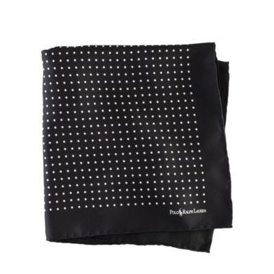 Ralph Lauren Polka-dot Silk Pocket Square Black