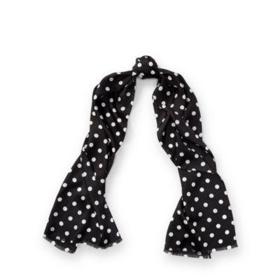Ralph Lauren Michelle Polka-dot Silk Scarf Black