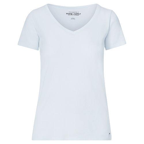 Ralph Lauren Denim & Supply Cotton V-neck Tee Cabo Blue