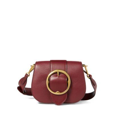Ralph Lauren Pebbled Leather Lennox Bag Oxblood