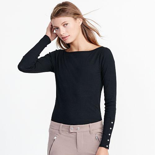 Ralph Lauren Lauren Jersey Boatneck Top Black