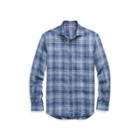 Ralph Lauren Plaid Linen Shirt Multi Blue