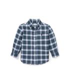 Ralph Lauren Plaid Cotton Oxford Shirt Green Multi 12m