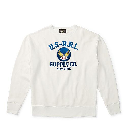 Ralph Lauren Rrl Cotton-blend-fleece Sweatshirt Thermal Cream
