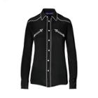 Ralph Lauren Carson Silk Western Shirt Black