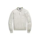 Ralph Lauren Collared Cotton Sweater Cool Grey Heather