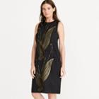 Ralph Lauren Lauren Jacquard Shift Dress Black/gold