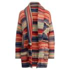 Ralph Lauren Print Linen-blend Sweater Red/indigo Multi
