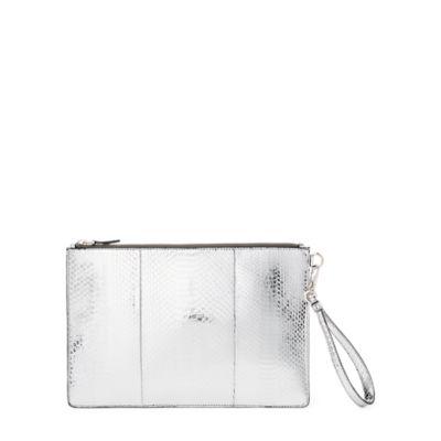 Ralph Lauren Mirrored Ayers Clutch Silver