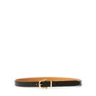 Polo Ralph Lauren Skinny Burnished Leather Belt Black