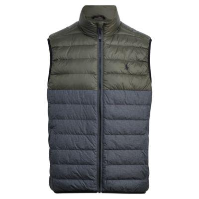 Ralph Lauren Packable Taffeta Down Vest Forest Moss/mechanic Grey