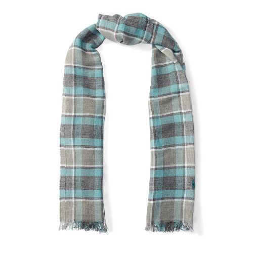 Polo Ralph Lauren Plaid Flannel Scarf Seafoam/grey