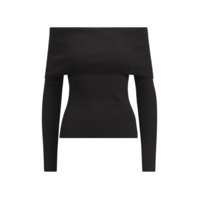Ralph Lauren Merino Off-the-shoulder Top Black