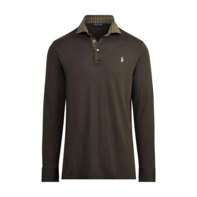 Ralph Lauren Custom Fit Lisle Polo Shirt Oil Cloth Green