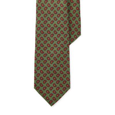 Ralph Lauren Neat Silk Twill Narrow Tie Green