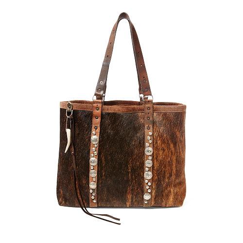 Polo Ralph Lauren Concho Haircalf Tote Brown Multi