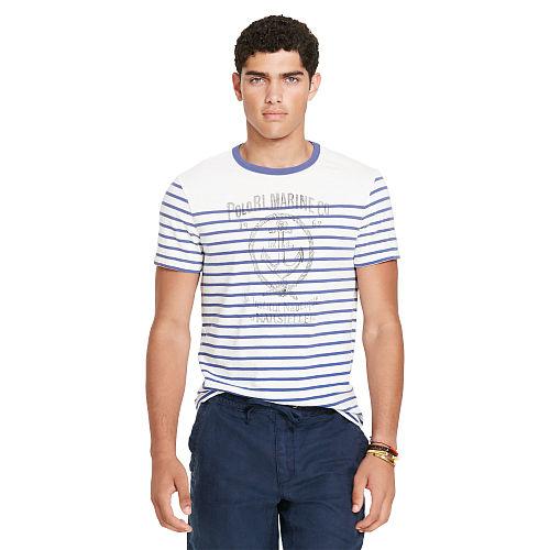 Polo Ralph Lauren Cotton Jersey Graphic T-shirt Deckwash White/blue