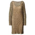 Ralph Lauren Hand-crocheted Metallic Dress Gold