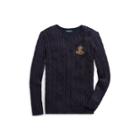 Ralph Lauren Bullion-patch Cable Sweater Rl Navy
