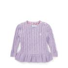 Ralph Lauren Cable-knit Cotton Sweater French Lilac 12m