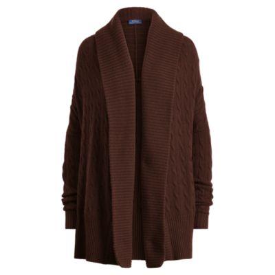 Ralph Lauren Cashmere Shawl Cardigan Espresso
