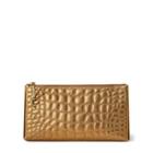 Ralph Lauren Embossed Nappa Leather Pouch Gold